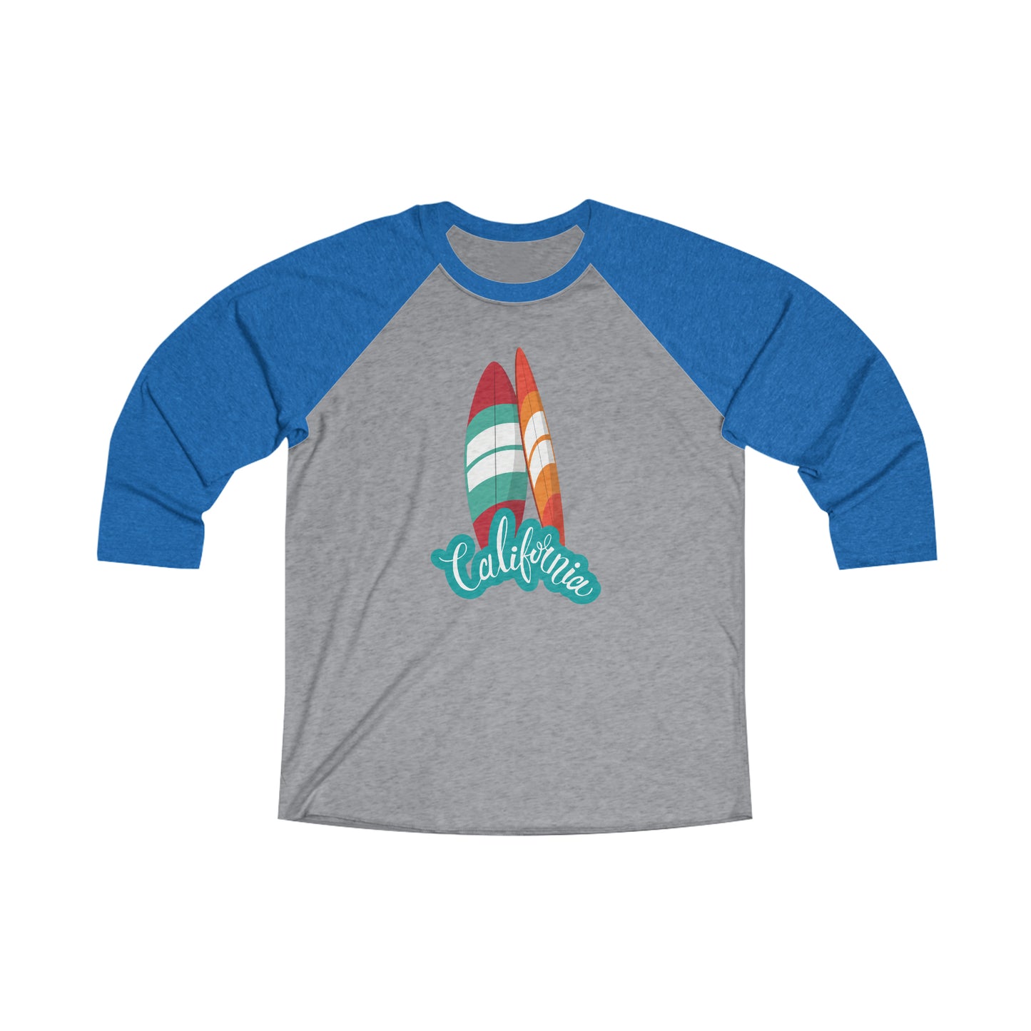 CALIFORNIA SURFING Unisex Tri-Blend 3\4 Raglan Tee
