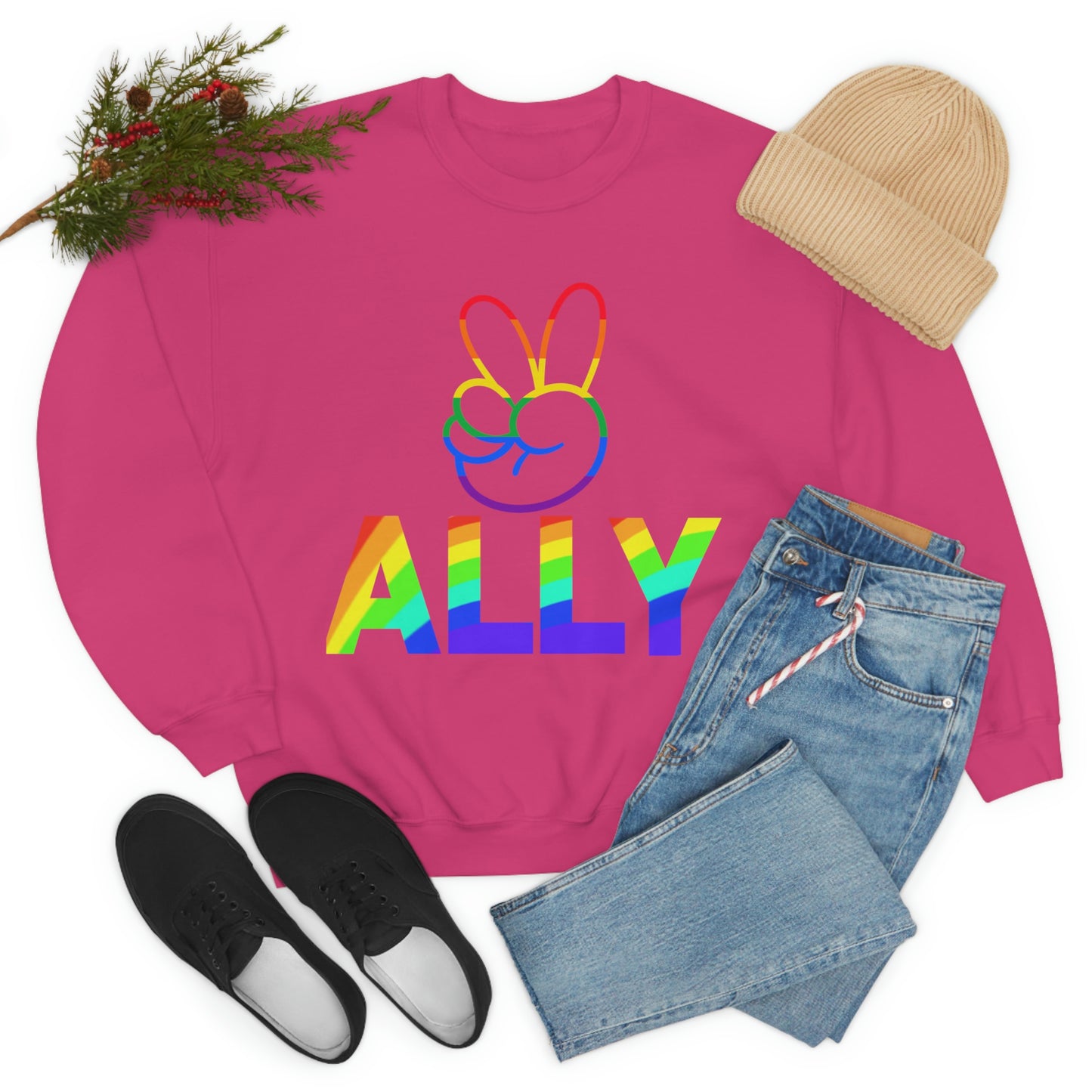 PRIDE ALLY Unisex Heavy Blend™ Crewneck Sweatshirt