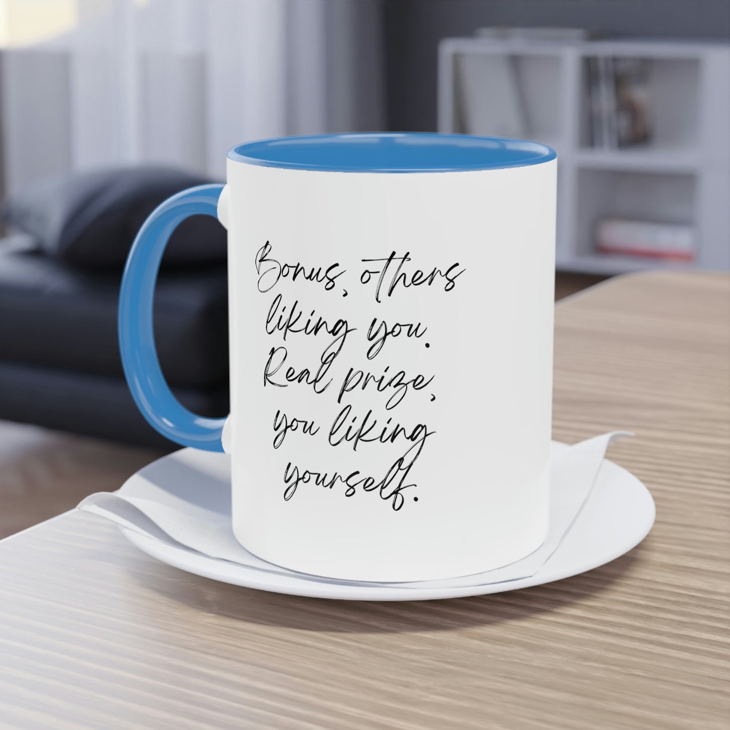 You Liking Yourself  Two-Tone Coffee Mug, 11oz