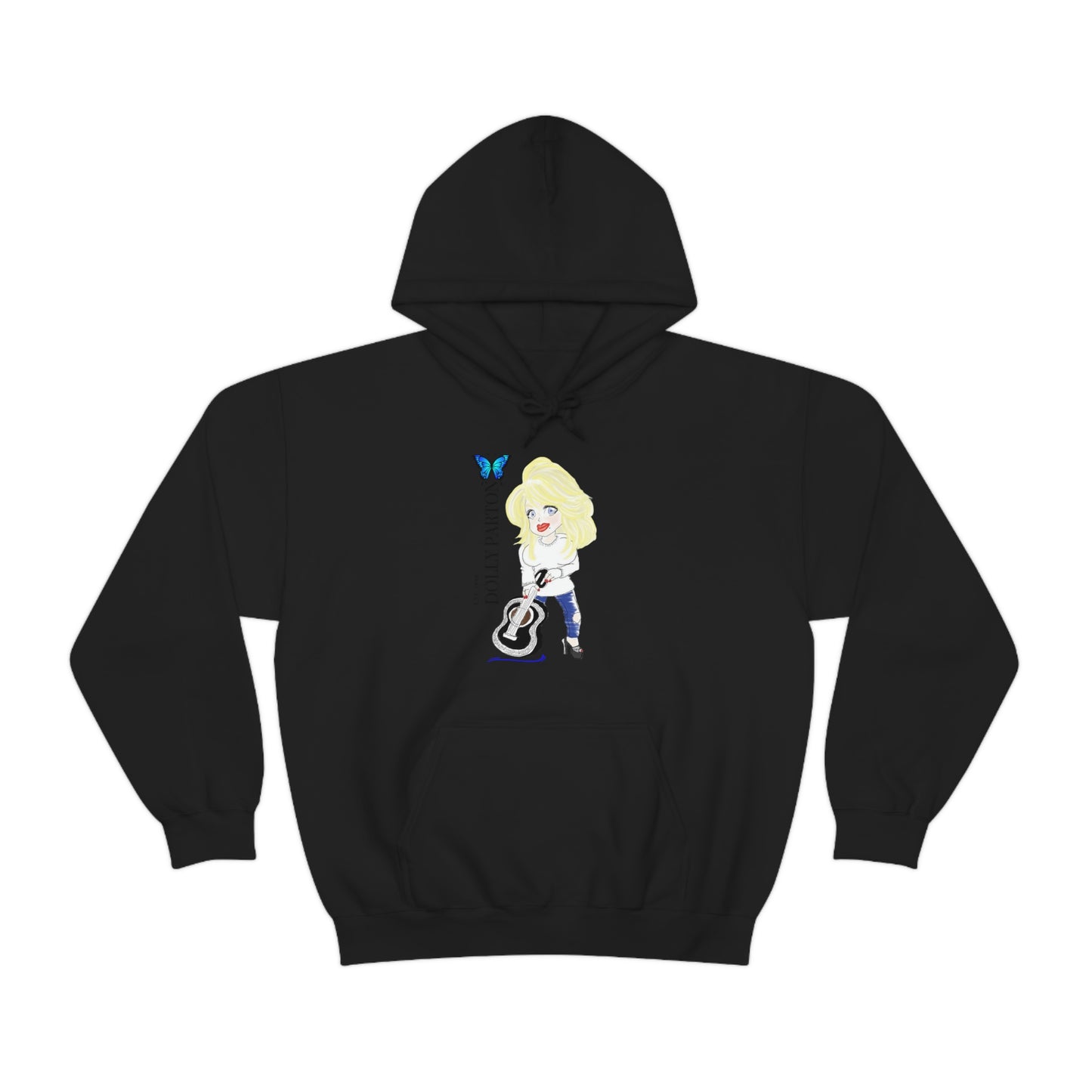 Artist Rendering of Dolly Paron on a Unisex Heavy Blend™ Hooded Sweatshirt