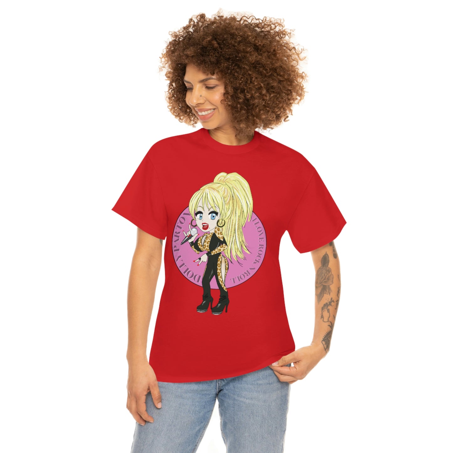 Dolly Parton ~I LOVE ROCK N ROLL Inspired Artwork ~Unisex Heavy Cotton Tee