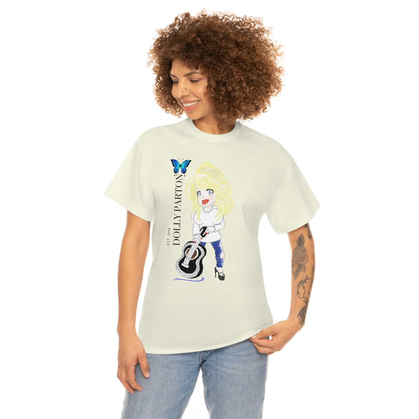 Artist Rendering of Dolly Parton   Unisex Heavy Cotton Tee