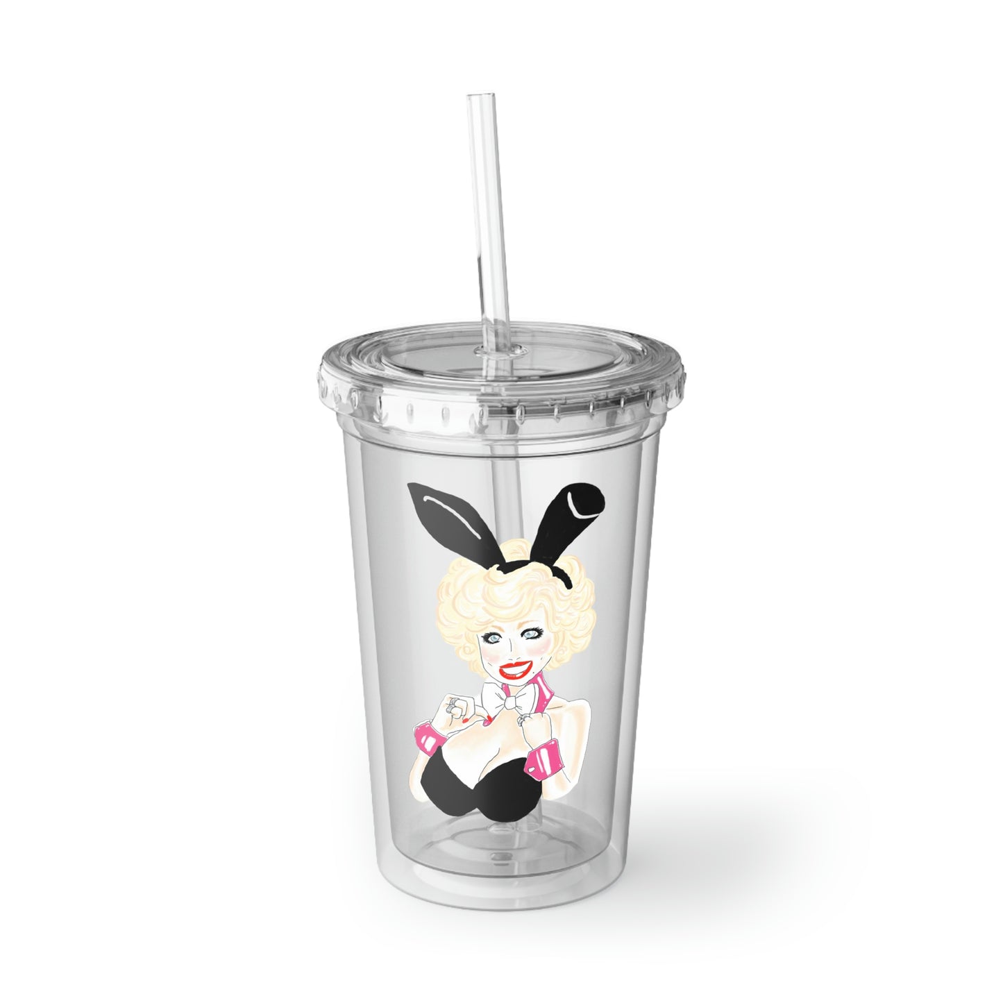 Artist rendering of Dolly Parton 70's Bunny- 16 oz. Suave Acrylic Cup