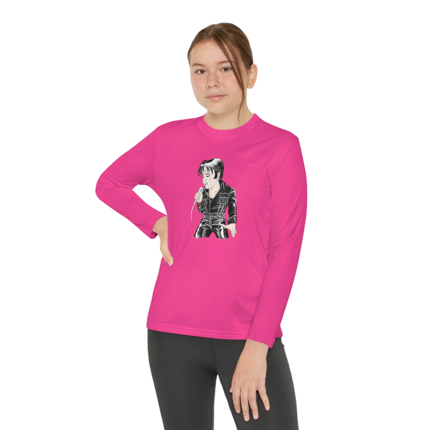 Artist Rendering of ELVIS ~ Youth Long Sleeve Competitor Tee