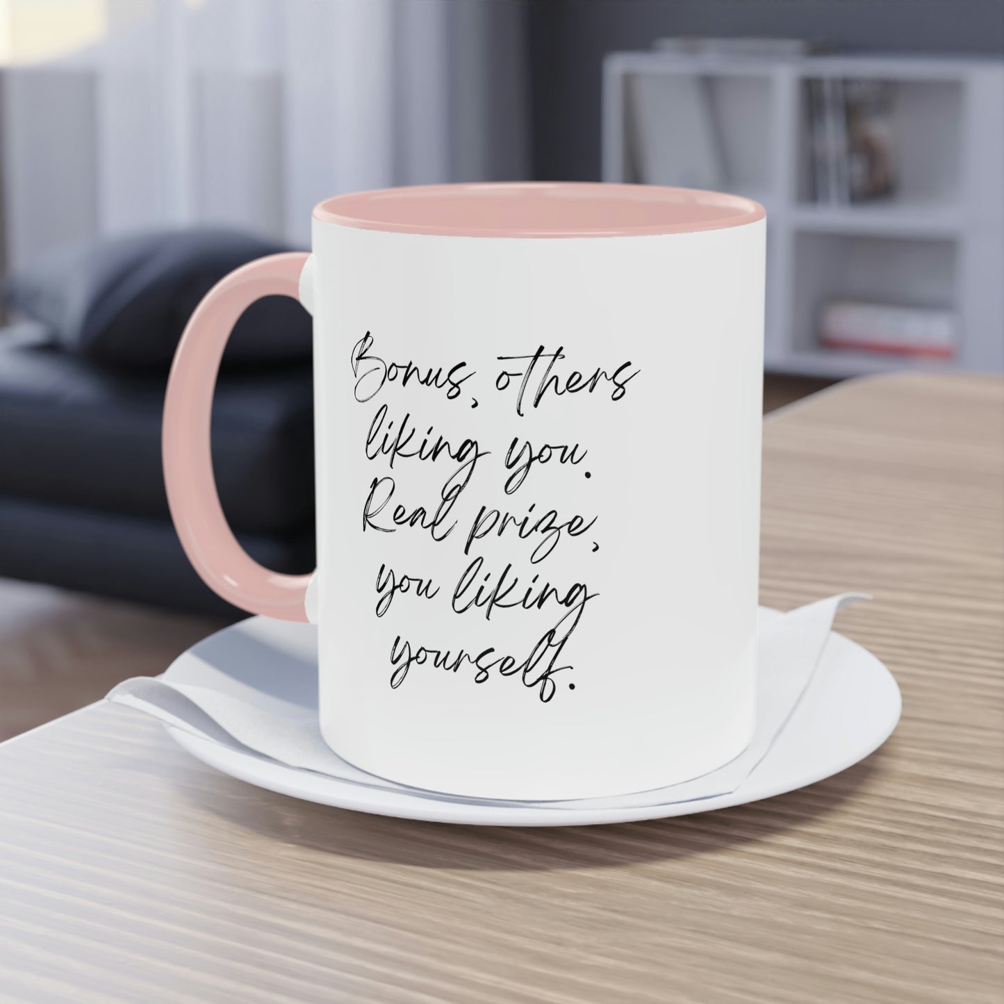 You Liking Yourself  Two-Tone Coffee Mug, 11oz