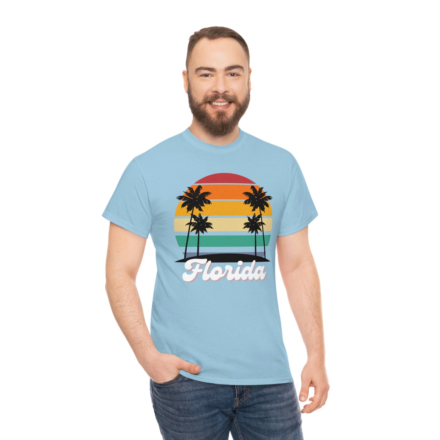 FLORIDA RETRO BEACH Unisex Heavy Cotton Tee