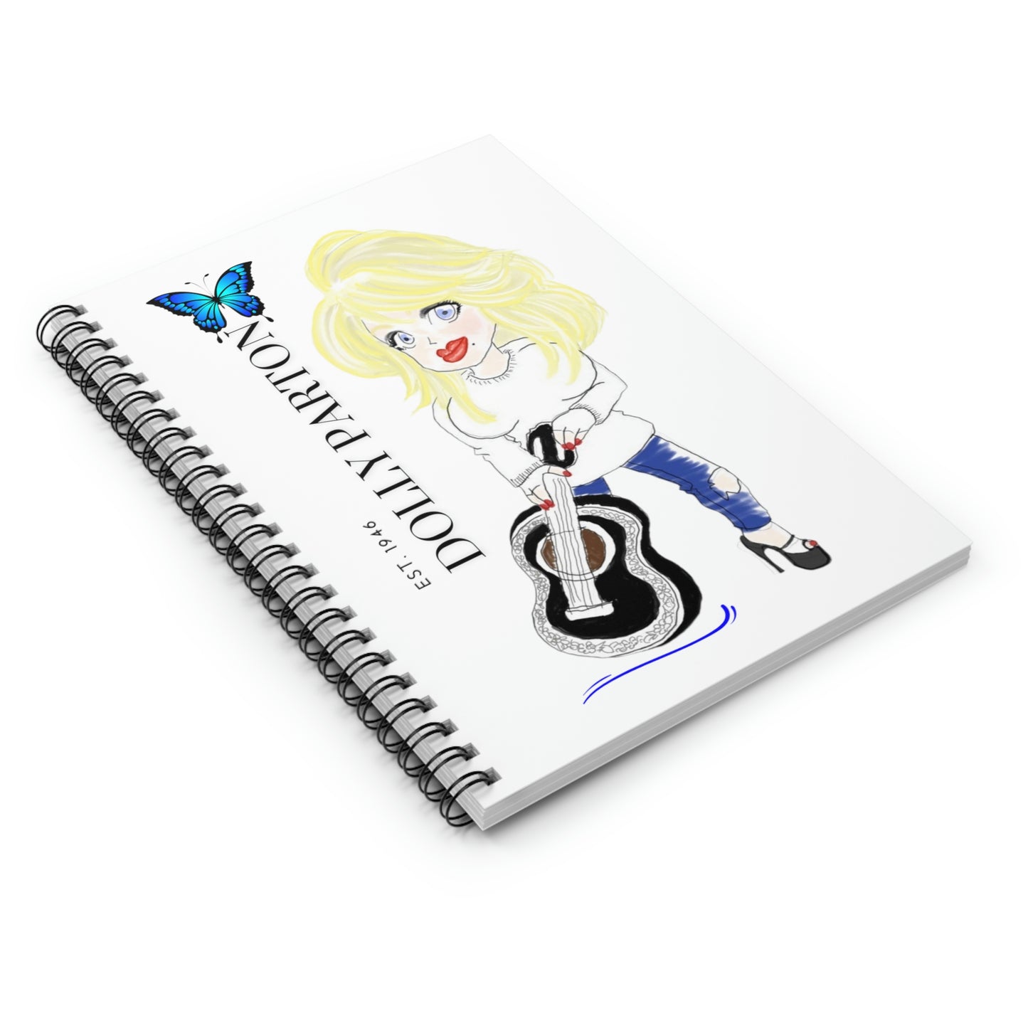 Artist Rendering of Dolly Parton  Spiral Notebook - Ruled Line