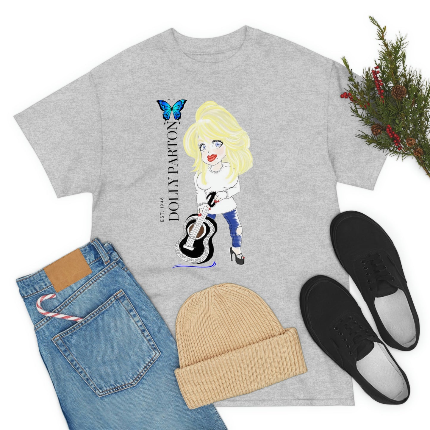 Artist Rendering of Dolly Parton   Unisex Heavy Cotton Tee