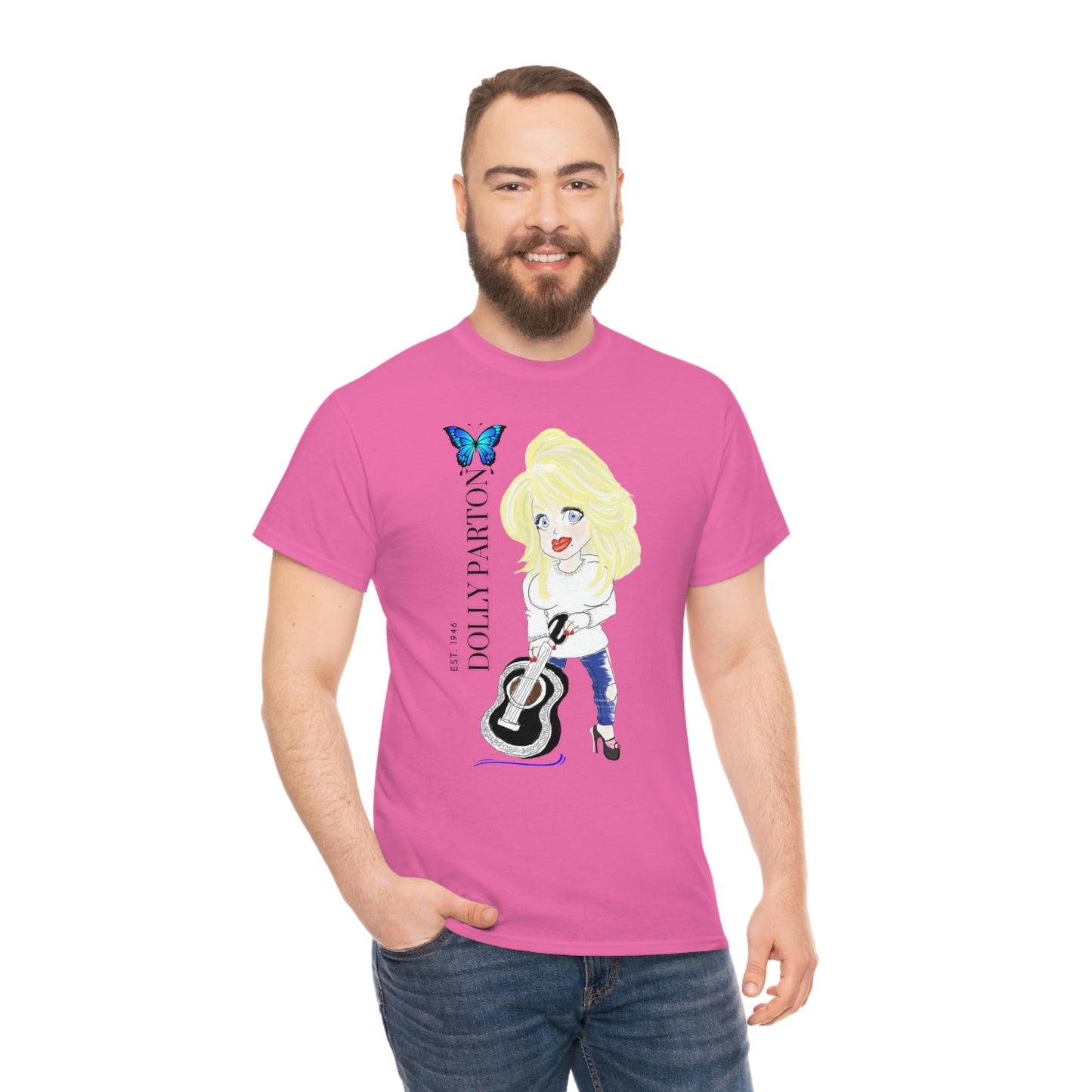 Artist Rendering of Dolly Parton   Unisex Heavy Cotton Tee