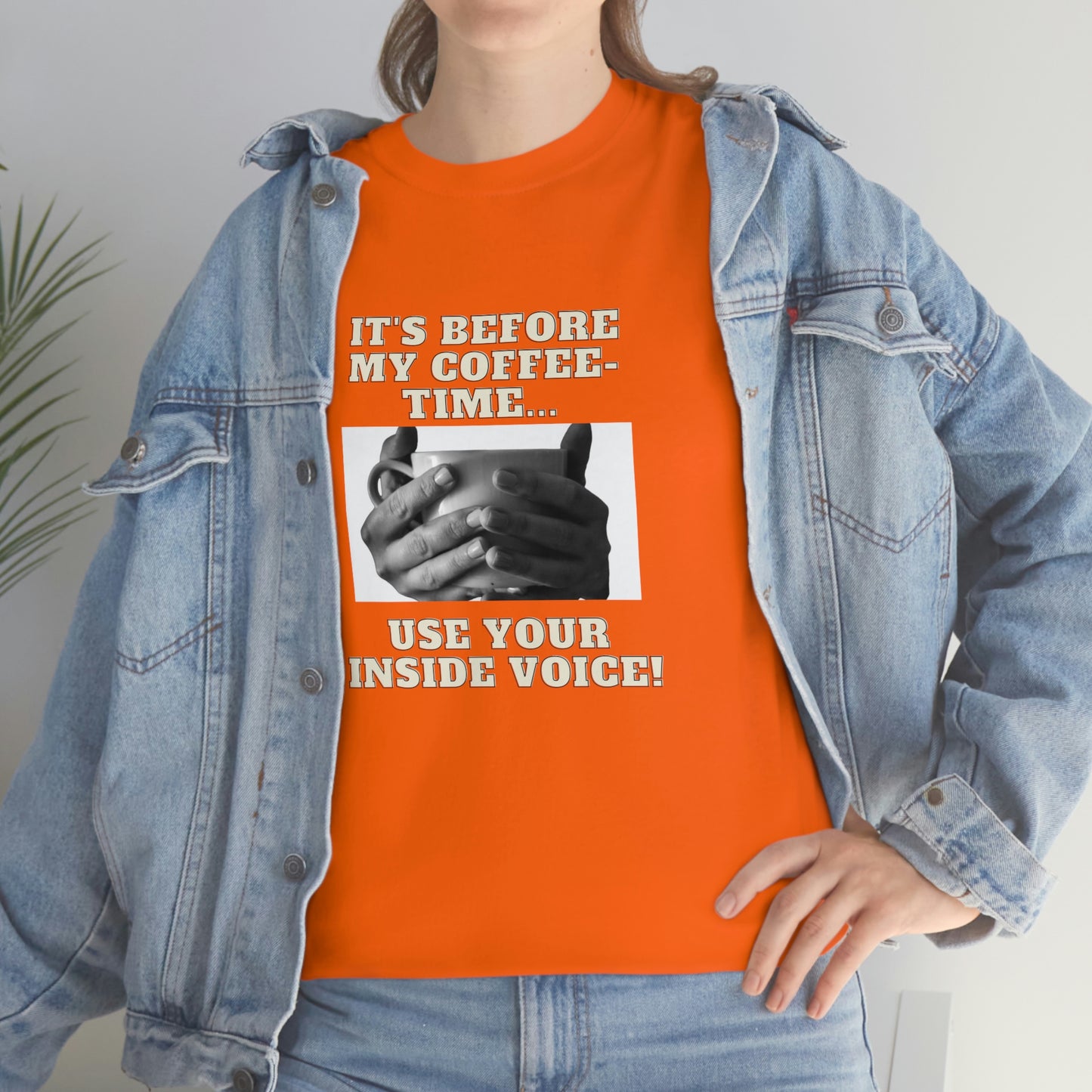 "Not before my morning coffee-time" Unisex Heavy Cotton Tee