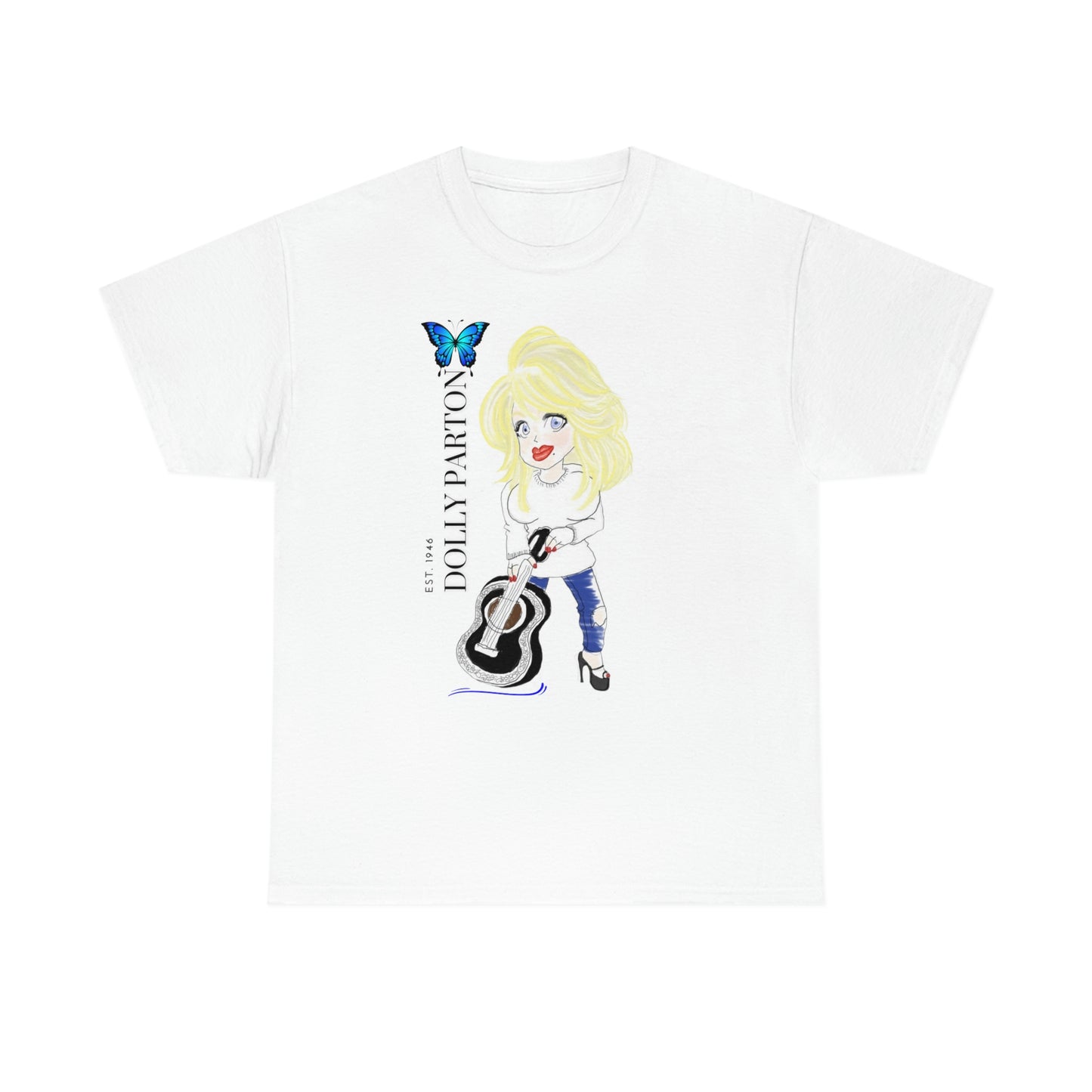 Artist Rendering of Dolly Parton   Unisex Heavy Cotton Tee