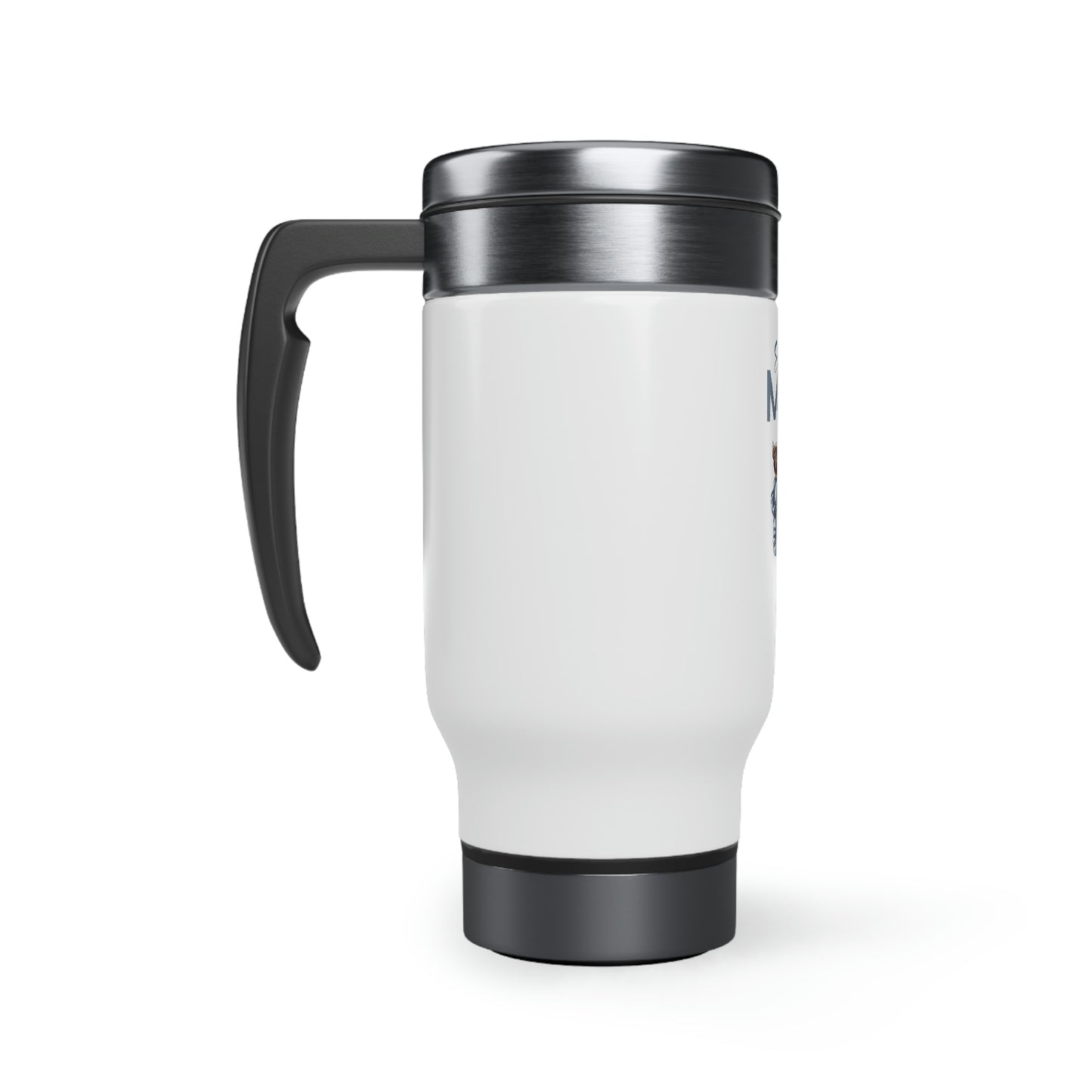 SUPER MOM Stainless Steel Travel Mug with Handle, 14oz