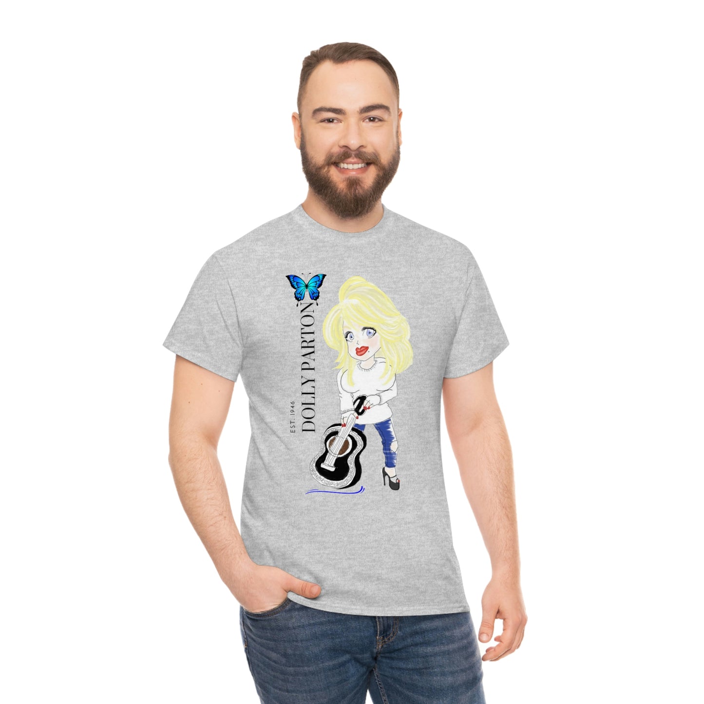 Artist Rendering of Dolly Parton   Unisex Heavy Cotton Tee