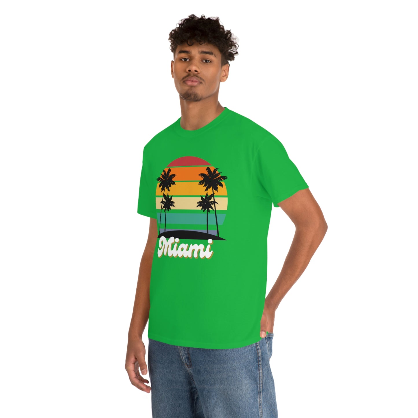 Retro Miami Beach Unisex Heavy Cotton Tee