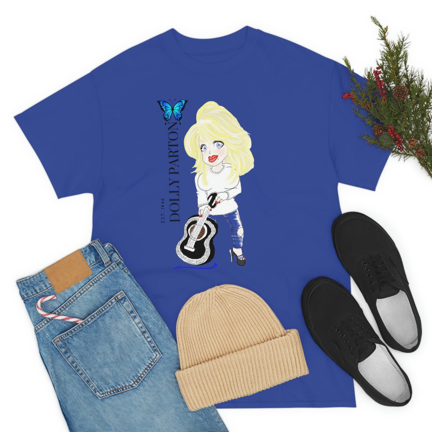 Artist Rendering of Dolly Parton   Unisex Heavy Cotton Tee