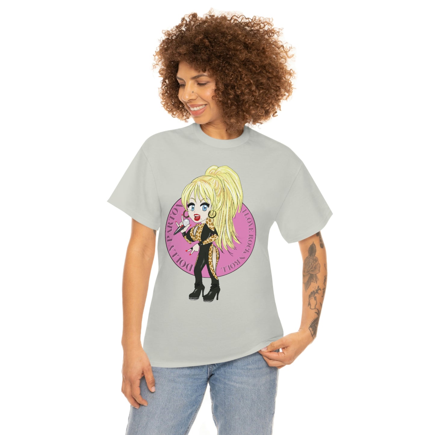 Dolly Parton ~I LOVE ROCK N ROLL Inspired Artwork ~Unisex Heavy Cotton Tee