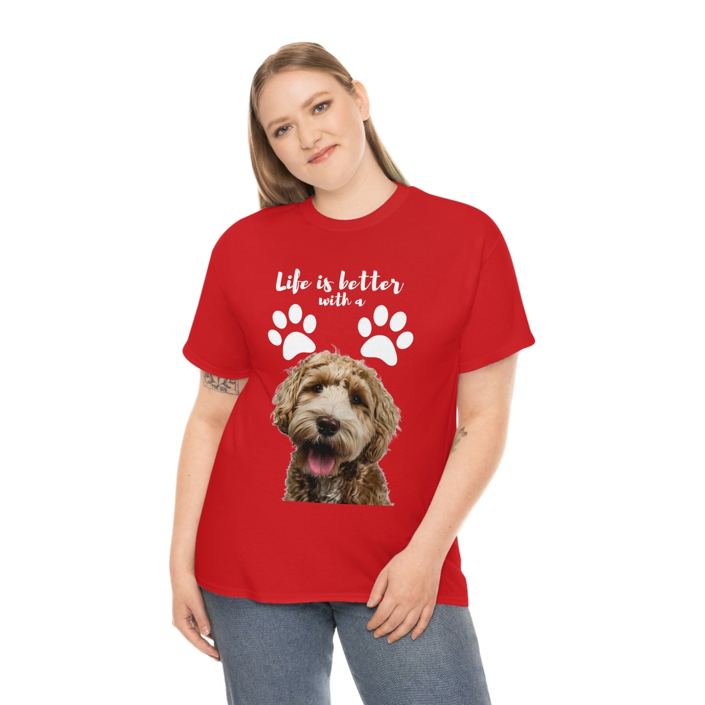 Life is better with a DOG Unisex Heavy Cotton Tee