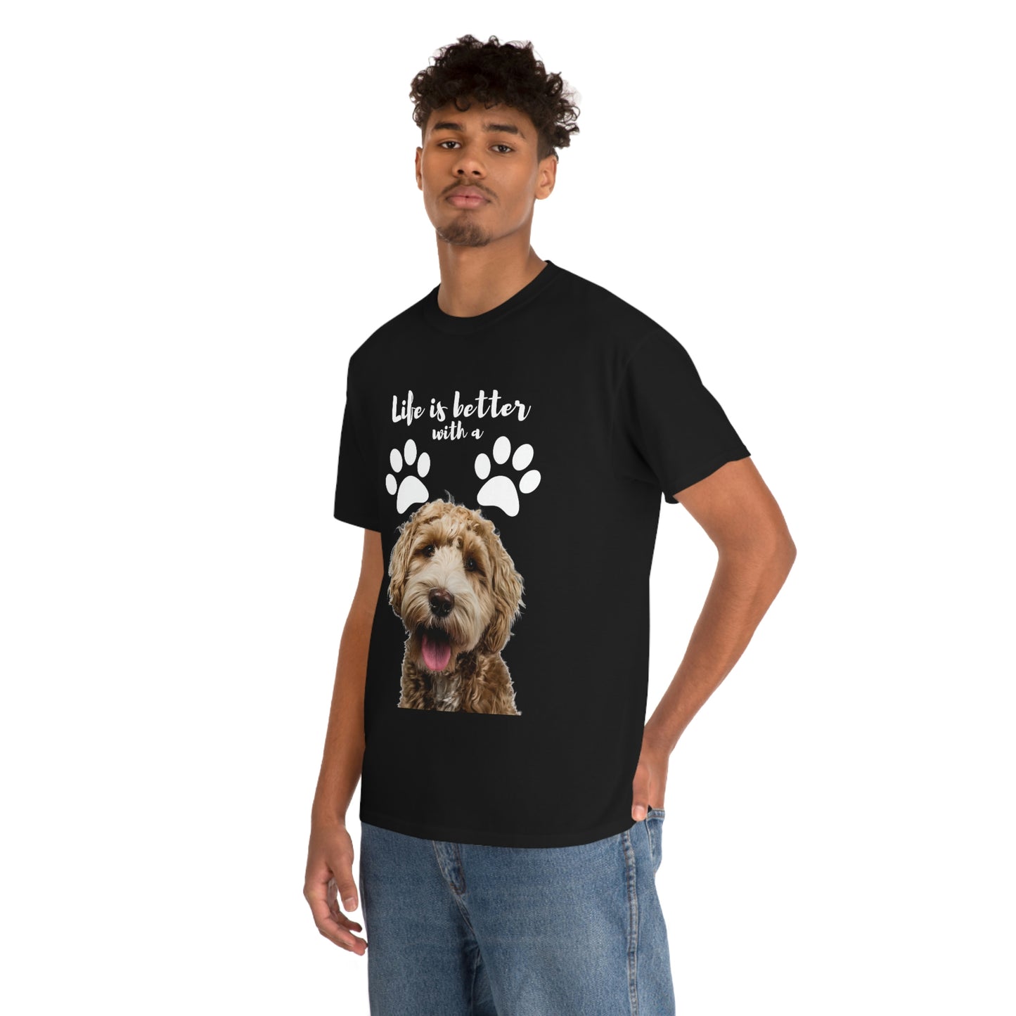 Life is better with a DOG Unisex Heavy Cotton Tee