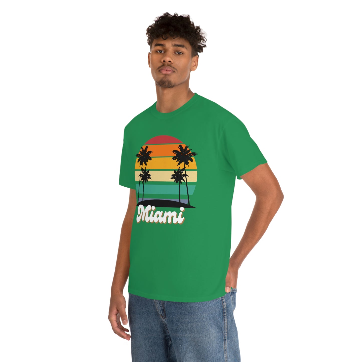 Retro Miami Beach Unisex Heavy Cotton Tee