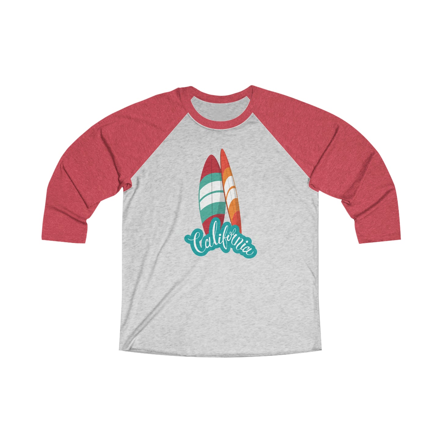 CALIFORNIA SURFING Unisex Tri-Blend 3\4 Raglan Tee
