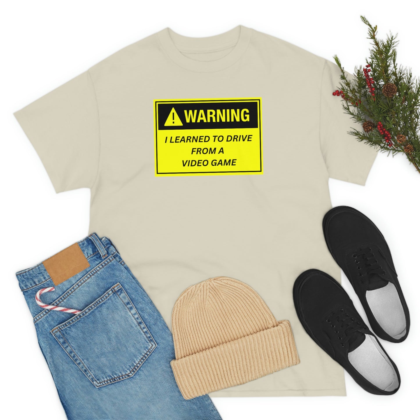 WARNING I LEARNED TO DRIVE WATCHING VIDEO GAMES ~ Unisex Heavy Cotton Tee