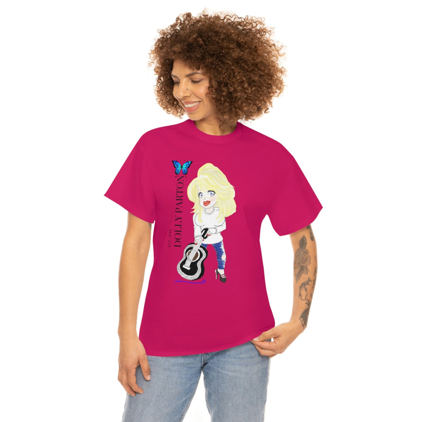 Artist Rendering of Dolly Parton   Unisex Heavy Cotton Tee