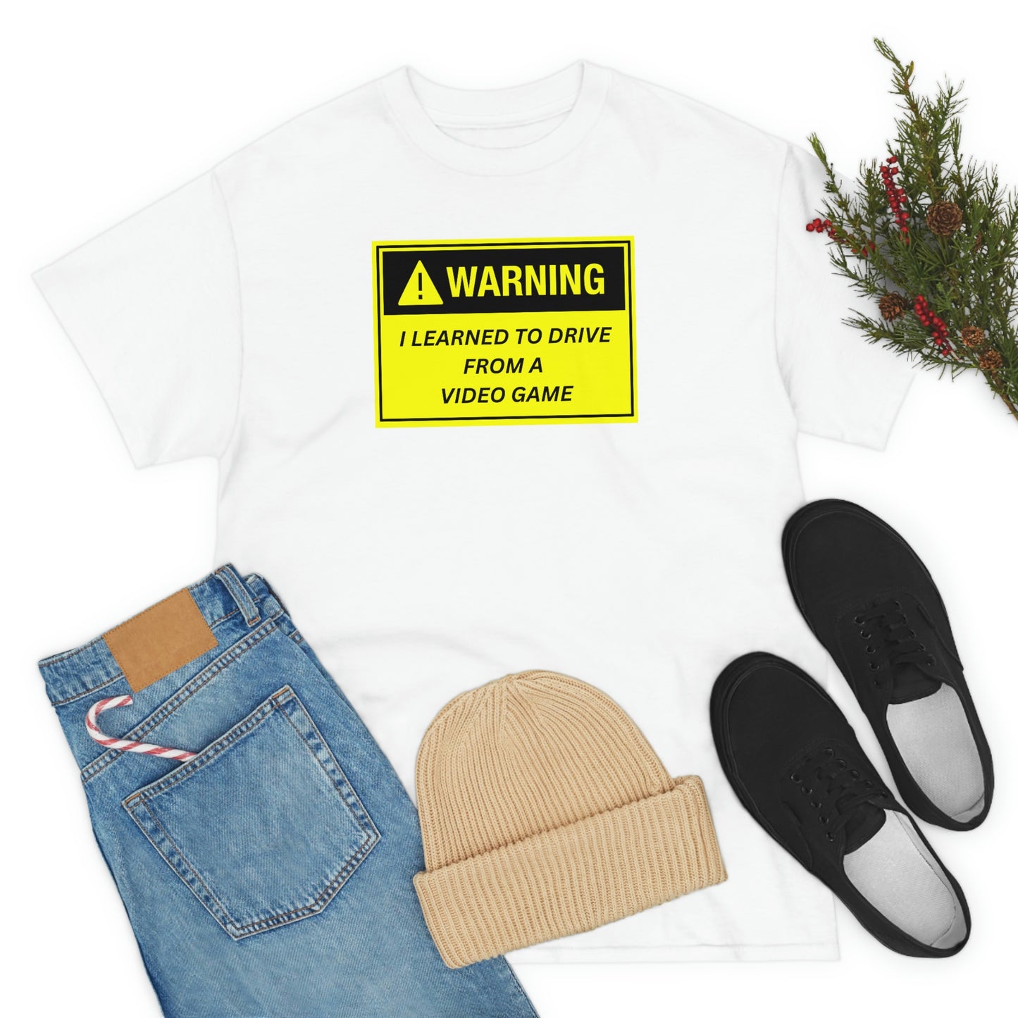 WARNING I LEARNED TO DRIVE WATCHING VIDEO GAMES ~ Unisex Heavy Cotton Tee