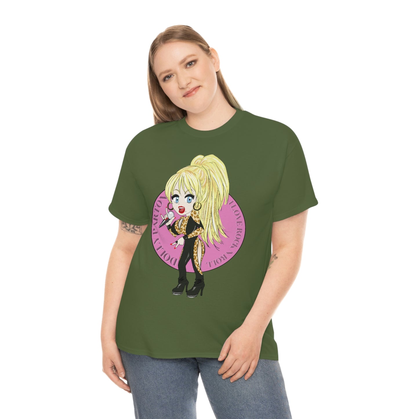 Dolly Parton ~I LOVE ROCK N ROLL Inspired Artwork ~Unisex Heavy Cotton Tee