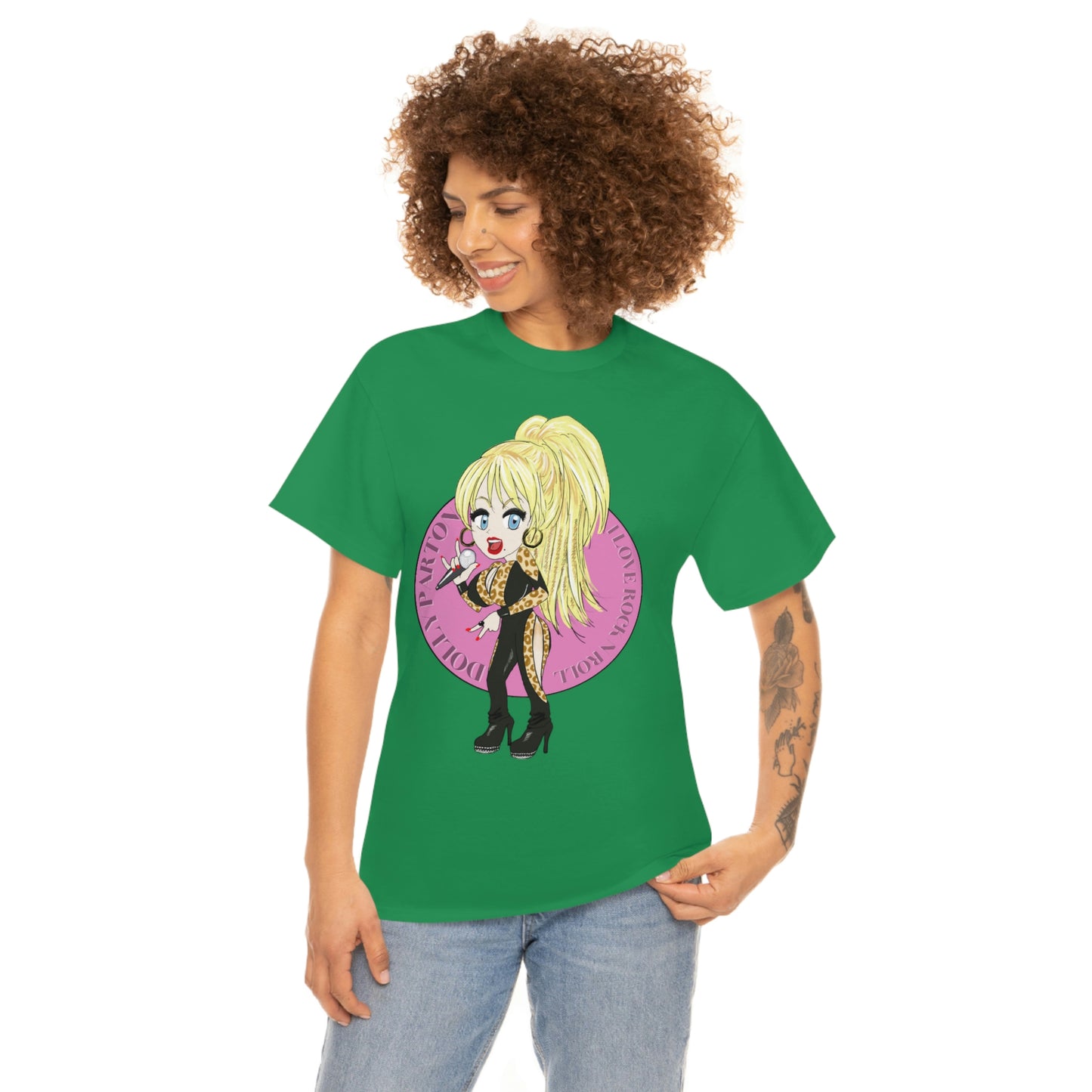 Dolly Parton ~I LOVE ROCK N ROLL Inspired Artwork ~Unisex Heavy Cotton Tee