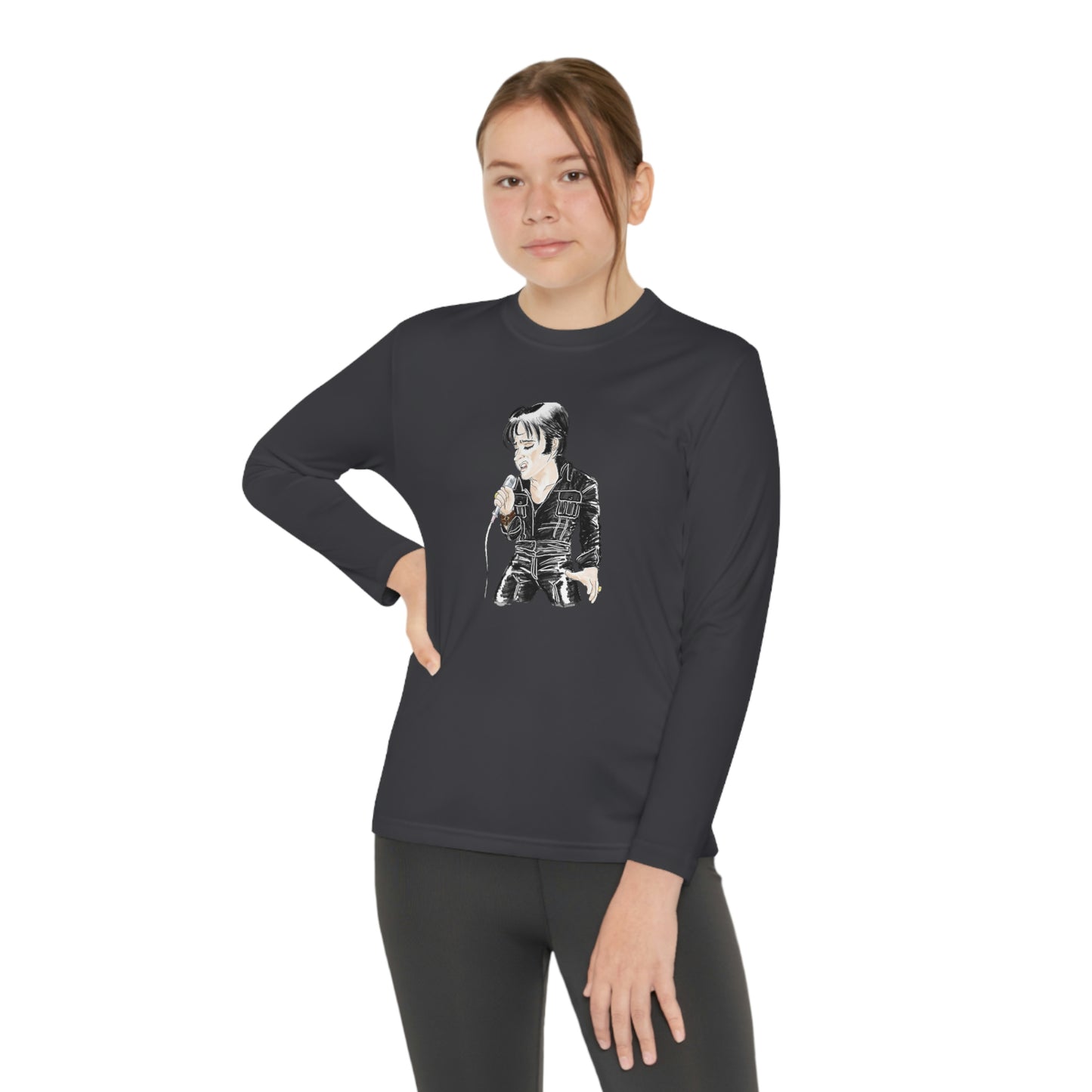 Artist Rendering of ELVIS ~ Youth Long Sleeve Competitor Tee