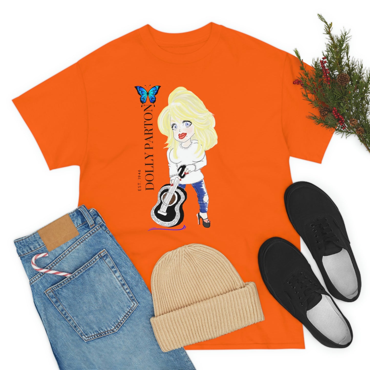 Artist Rendering of Dolly Parton   Unisex Heavy Cotton Tee