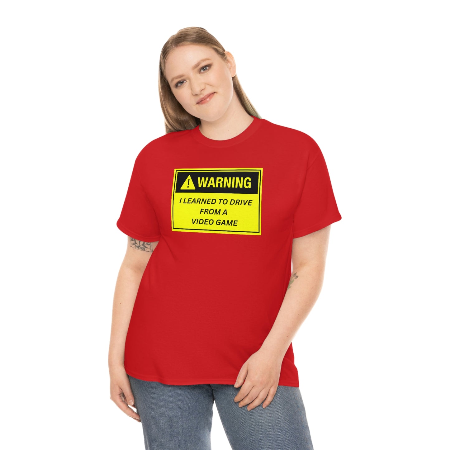 WARNING I LEARNED TO DRIVE WATCHING VIDEO GAMES ~ Unisex Heavy Cotton Tee