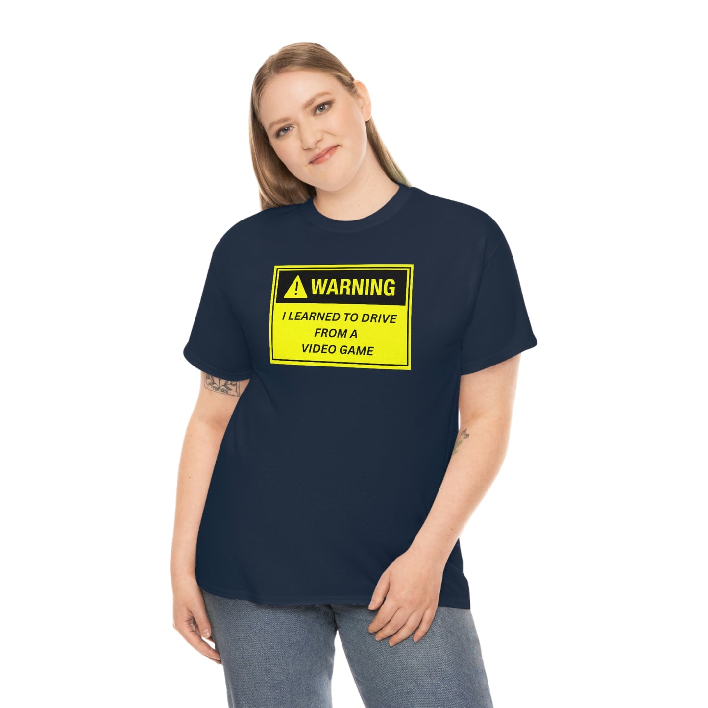 WARNING I LEARNED TO DRIVE WATCHING VIDEO GAMES ~ Unisex Heavy Cotton Tee