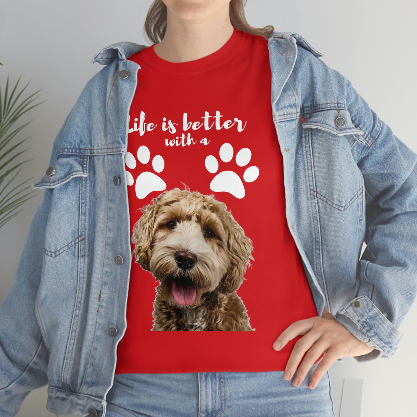 Life is better with a DOG Unisex Heavy Cotton Tee