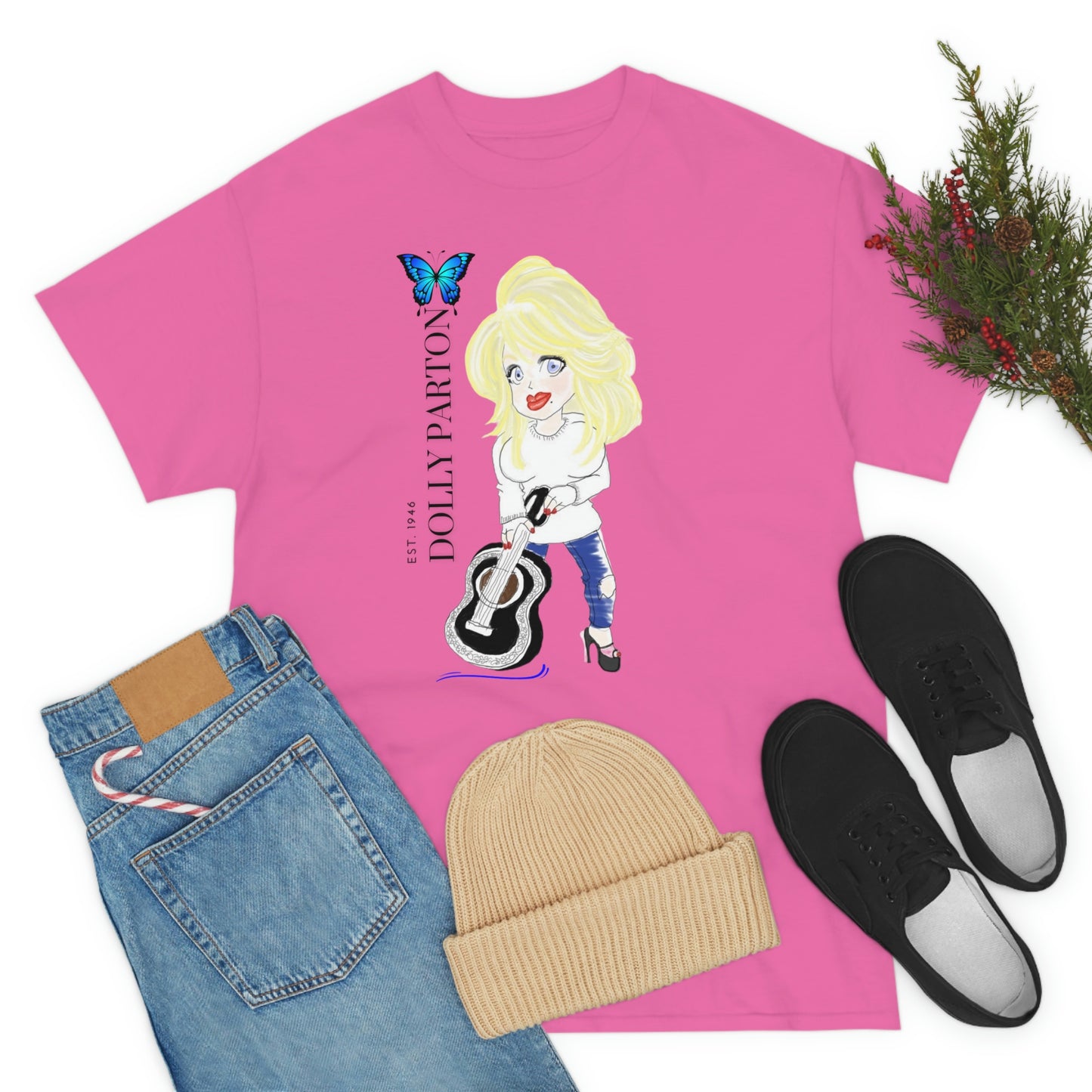 Artist Rendering of Dolly Parton   Unisex Heavy Cotton Tee