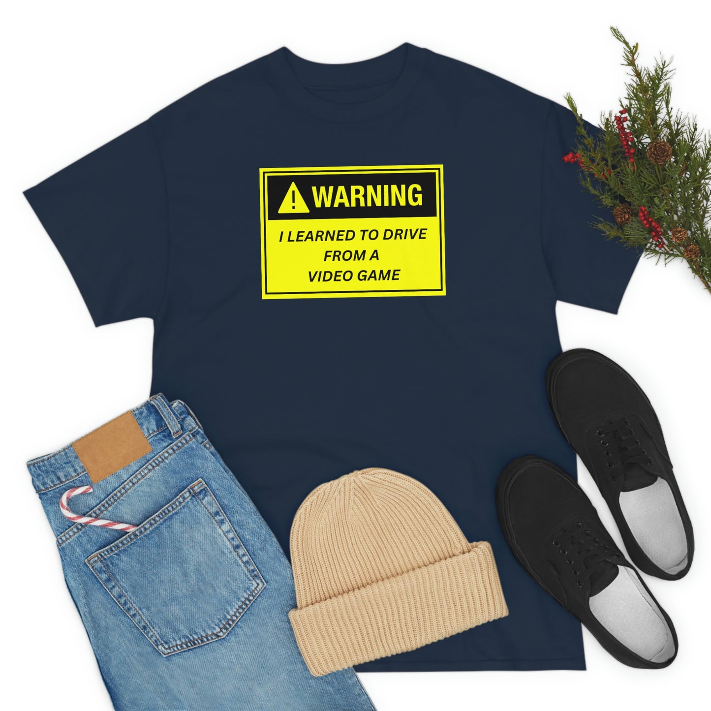 WARNING I LEARNED TO DRIVE WATCHING VIDEO GAMES ~ Unisex Heavy Cotton Tee