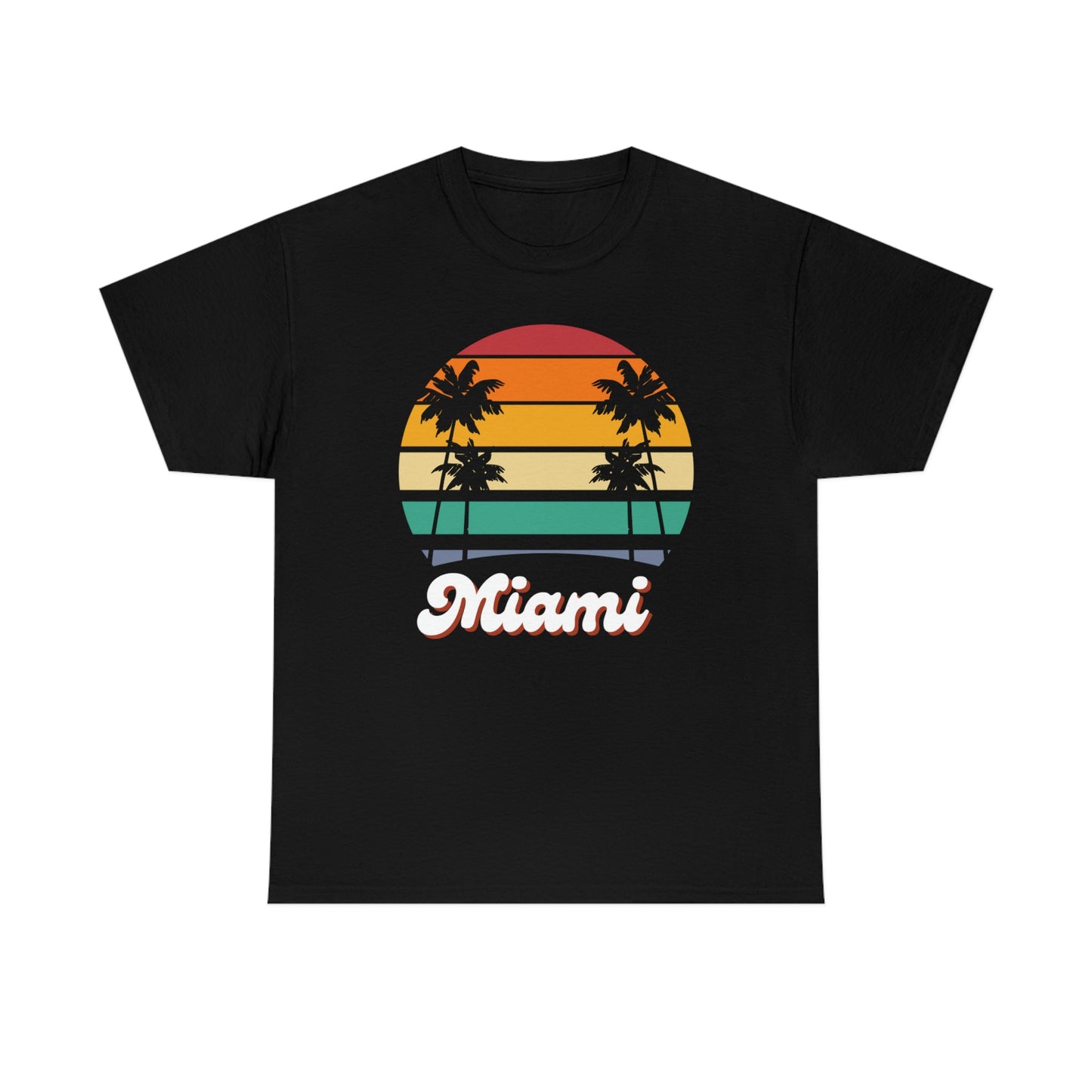 Retro Miami Beach Unisex Heavy Cotton Tee