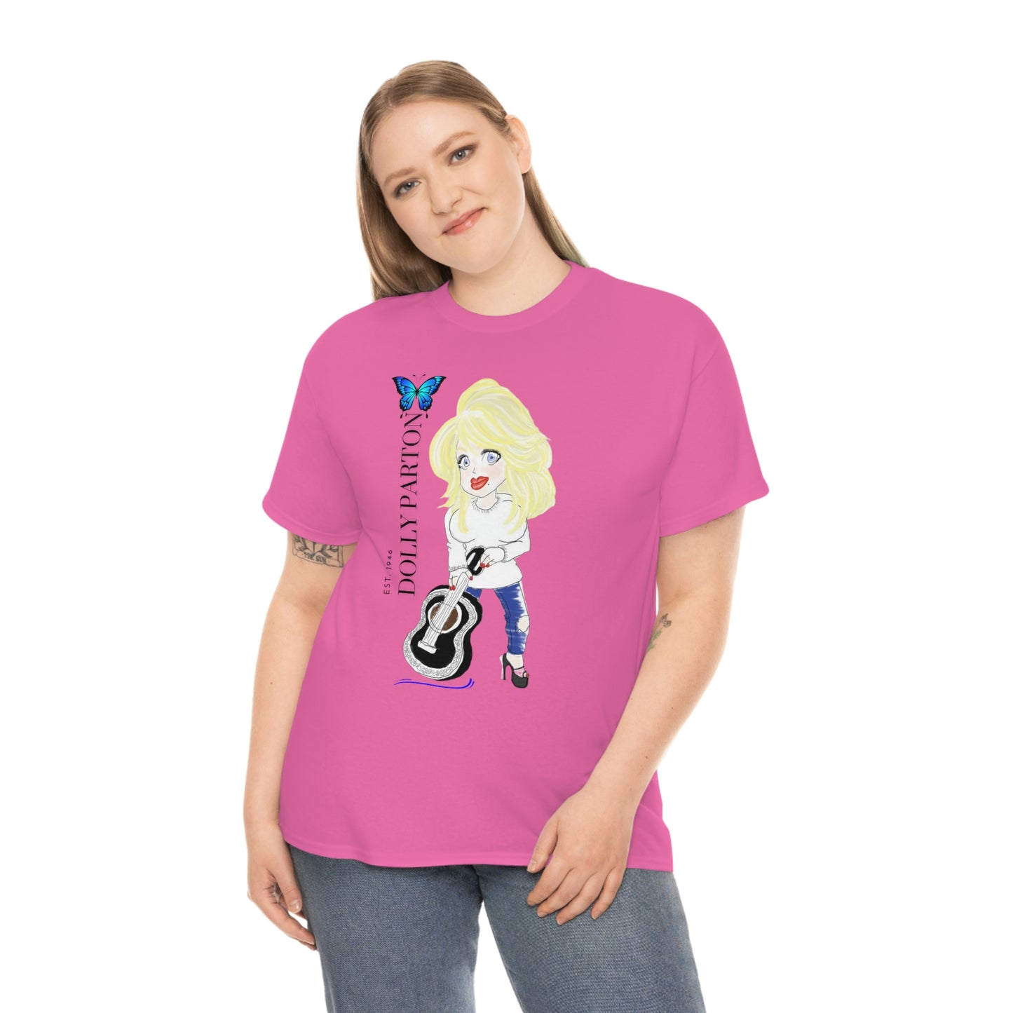 Artist Rendering of Dolly Parton   Unisex Heavy Cotton Tee