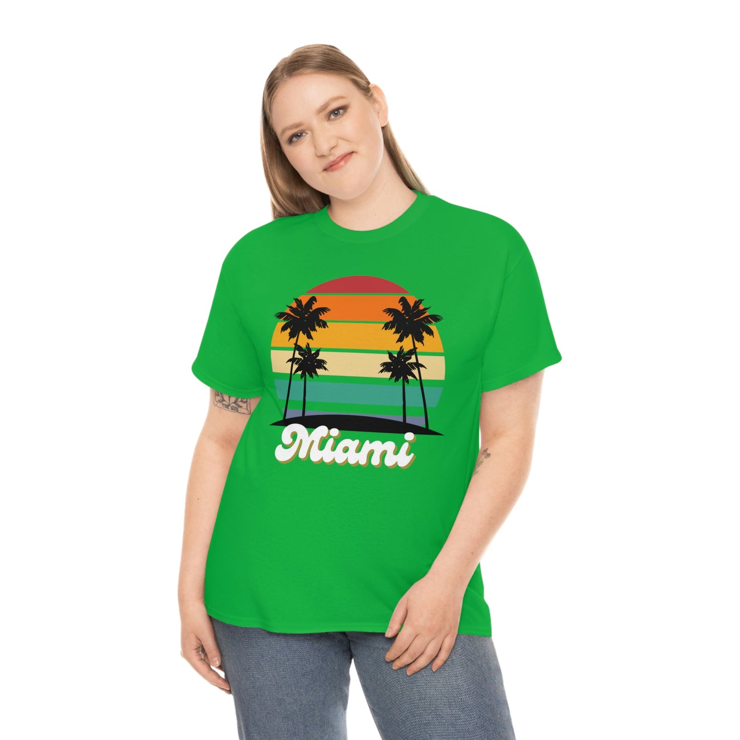 Retro Miami Beach Unisex Heavy Cotton Tee