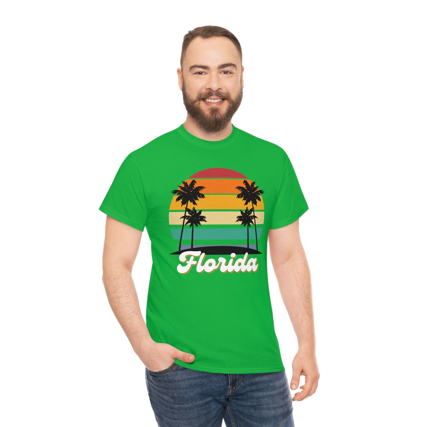 FLORIDA RETRO BEACH Unisex Heavy Cotton Tee