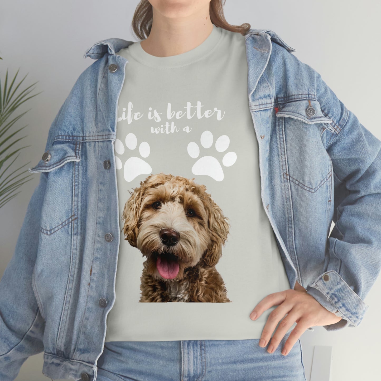 Life is better with a DOG Unisex Heavy Cotton Tee