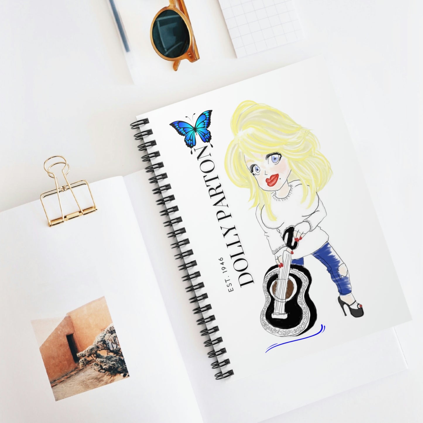 Artist Rendering of Dolly Parton  Spiral Notebook - Ruled Line