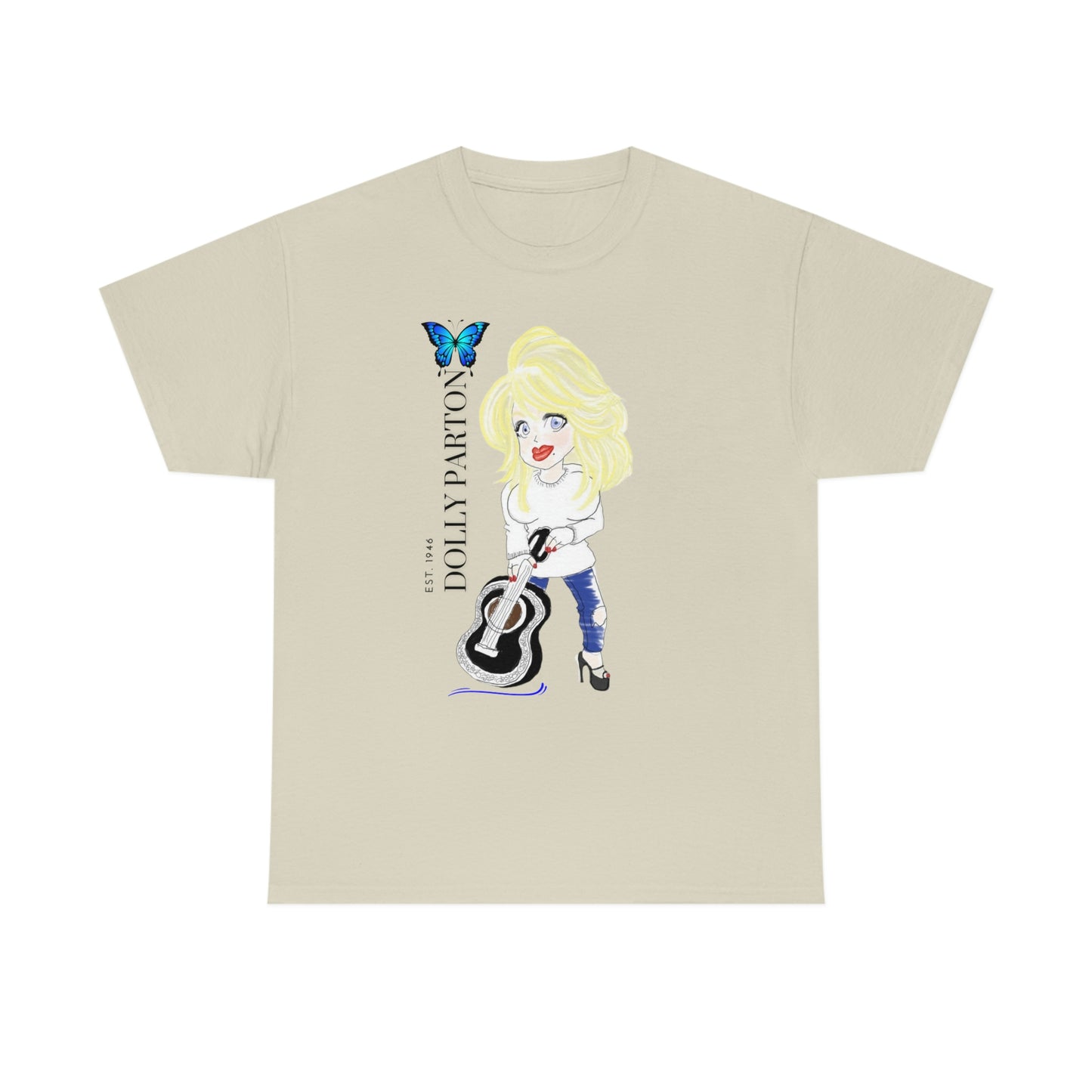 Artist Rendering of Dolly Parton   Unisex Heavy Cotton Tee