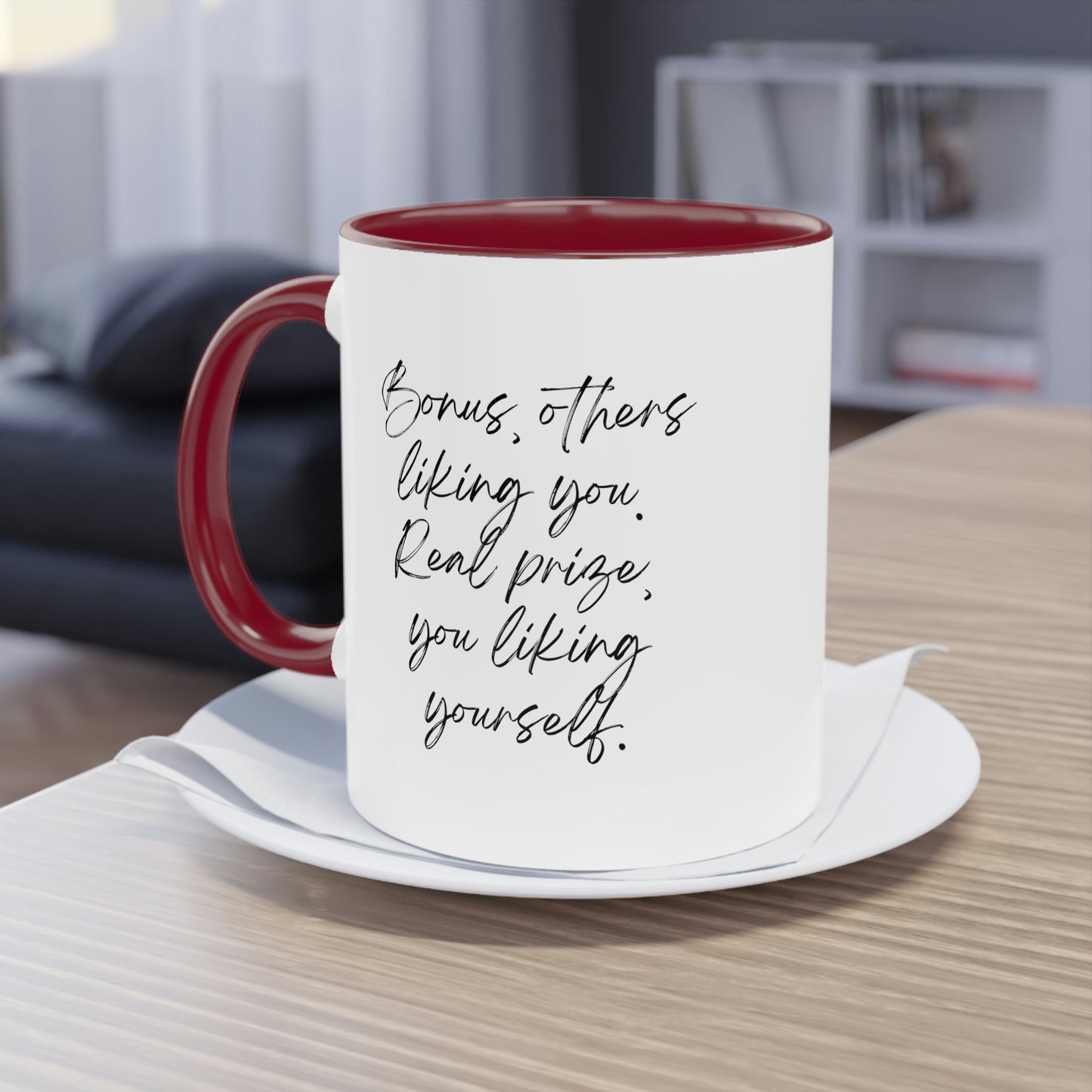 You Liking Yourself  Two-Tone Coffee Mug, 11oz