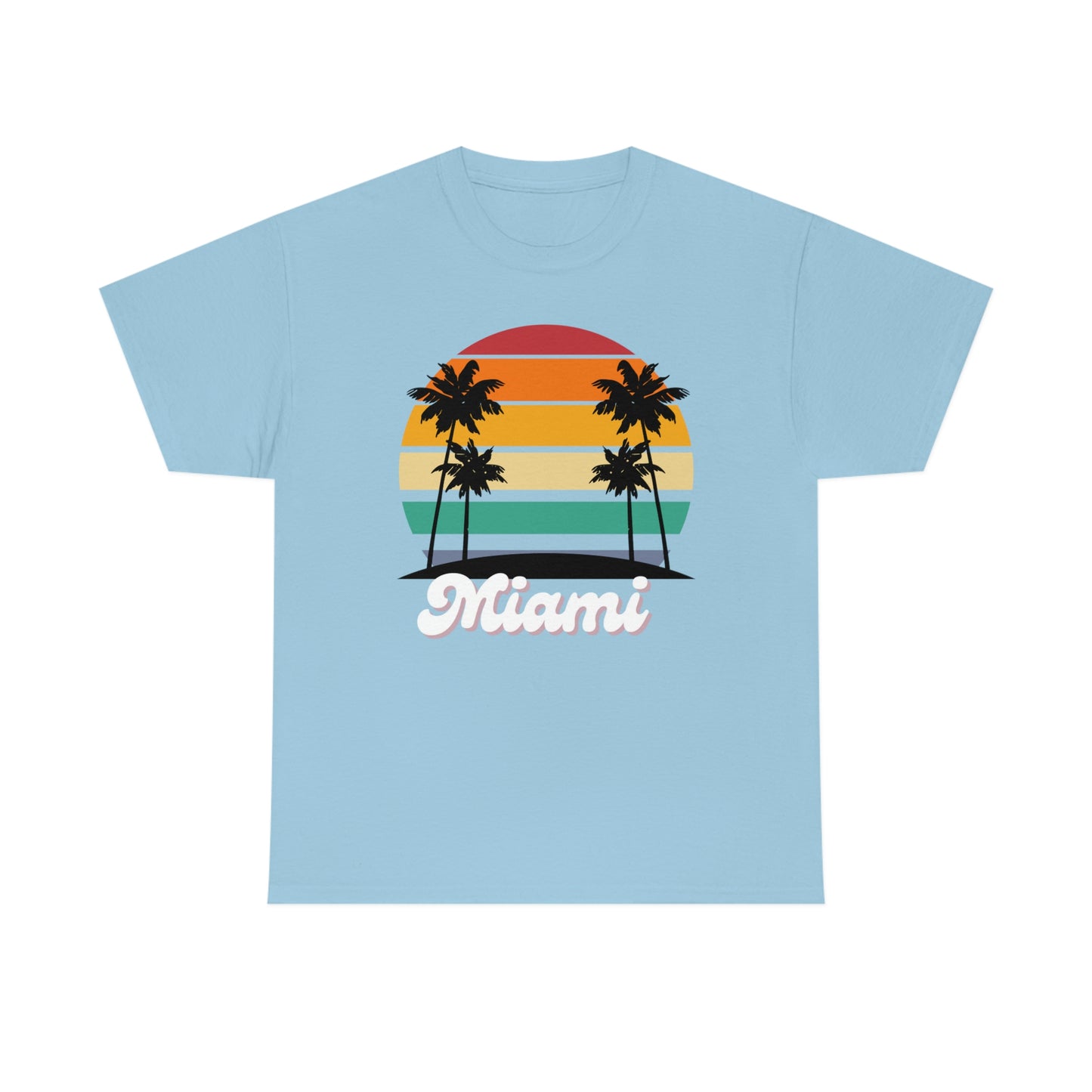 Retro Miami Beach Unisex Heavy Cotton Tee