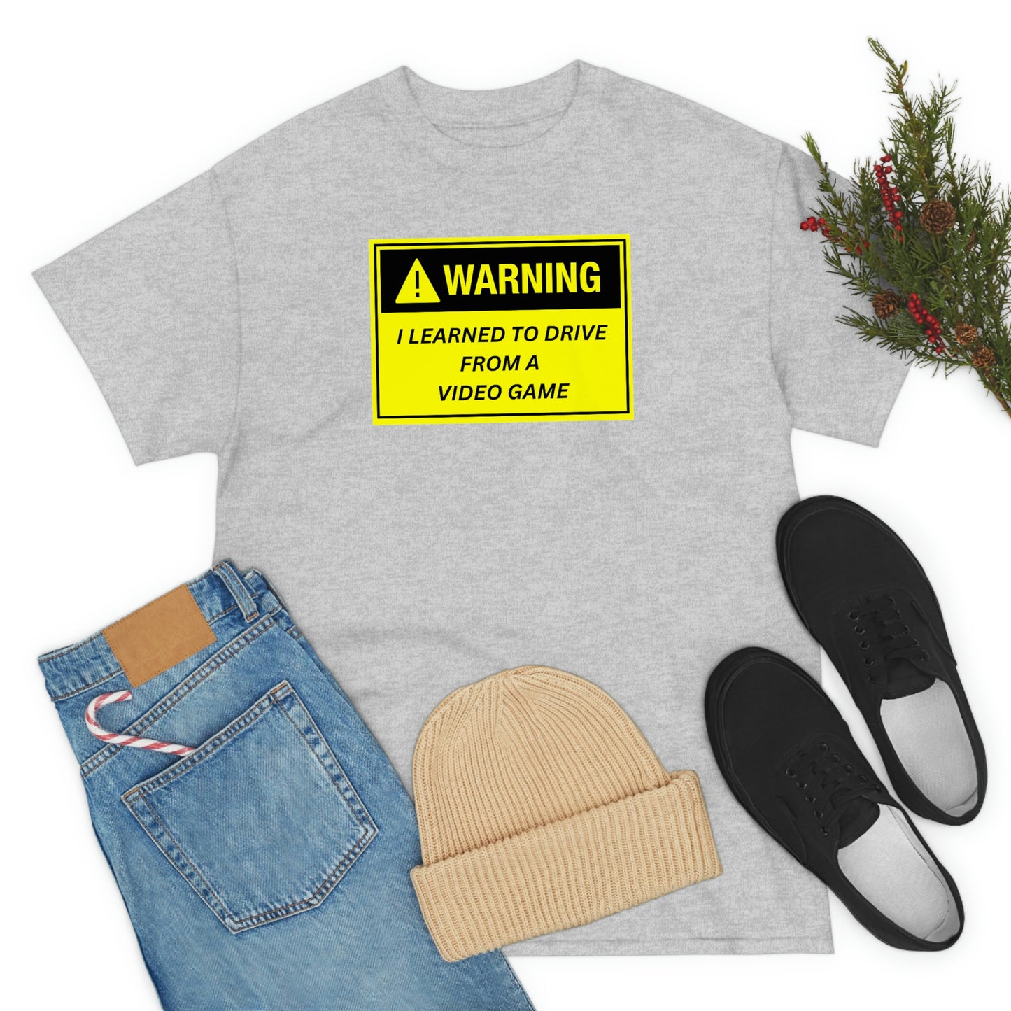 WARNING I LEARNED TO DRIVE WATCHING VIDEO GAMES ~ Unisex Heavy Cotton Tee