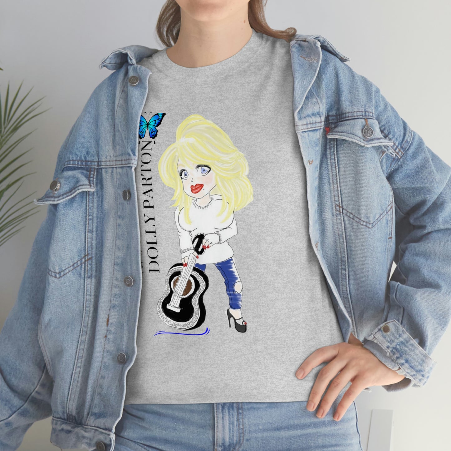 Artist Rendering of Dolly Parton   Unisex Heavy Cotton Tee