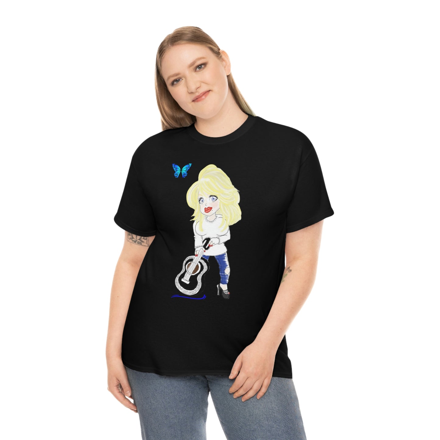 Artist Rendering of Dolly Parton   Unisex Heavy Cotton Tee