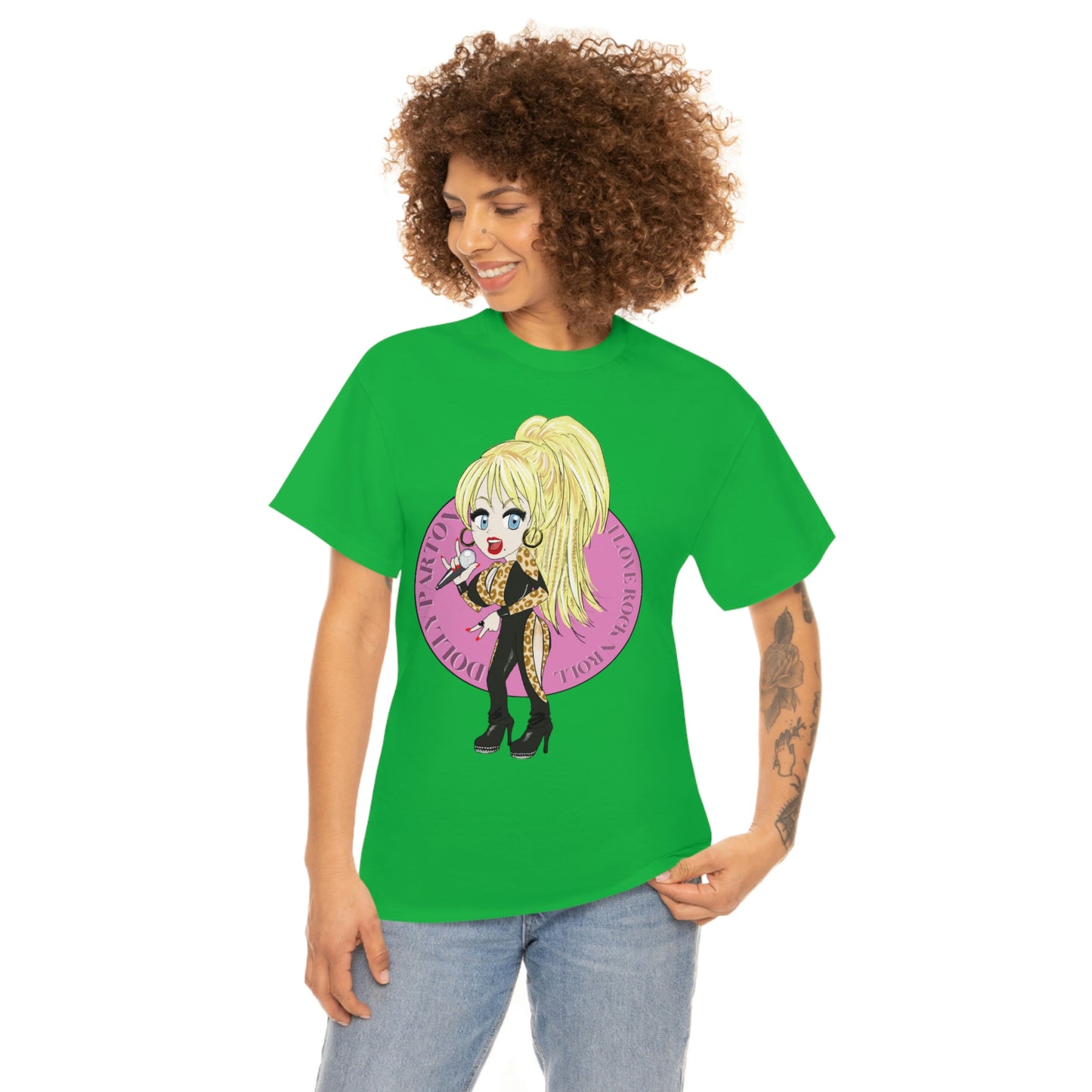 Dolly Parton ~I LOVE ROCK N ROLL Inspired Artwork ~Unisex Heavy Cotton Tee