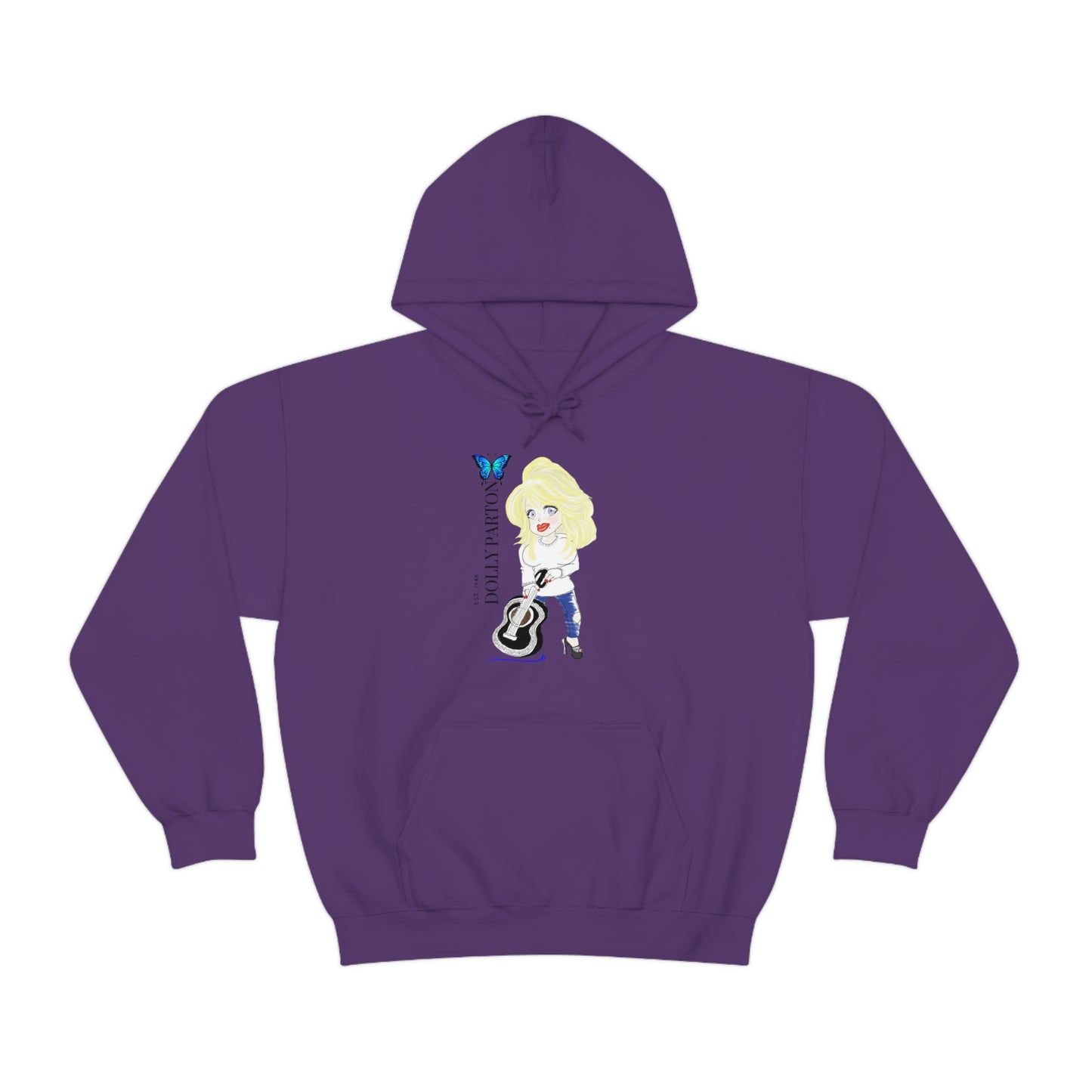 Artist Rendering of Dolly Paron on a Unisex Heavy Blend™ Hooded Sweatshirt